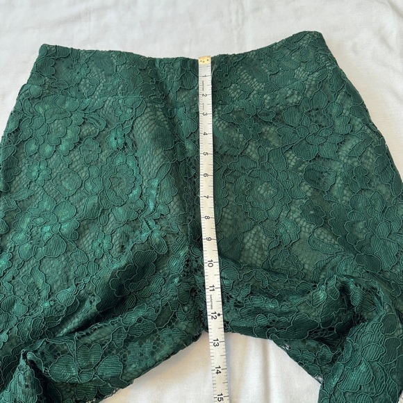 NEW Soft Surroundings Small Green Lace Wide Leg Full Length Pants Festive - Picture 5 of 9